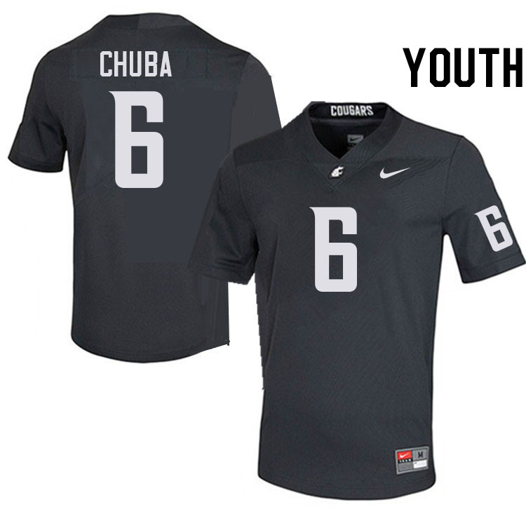 Youth #6 Evans Chuba Washington State Cougars College Football Jerseys Stitched-Charcoal